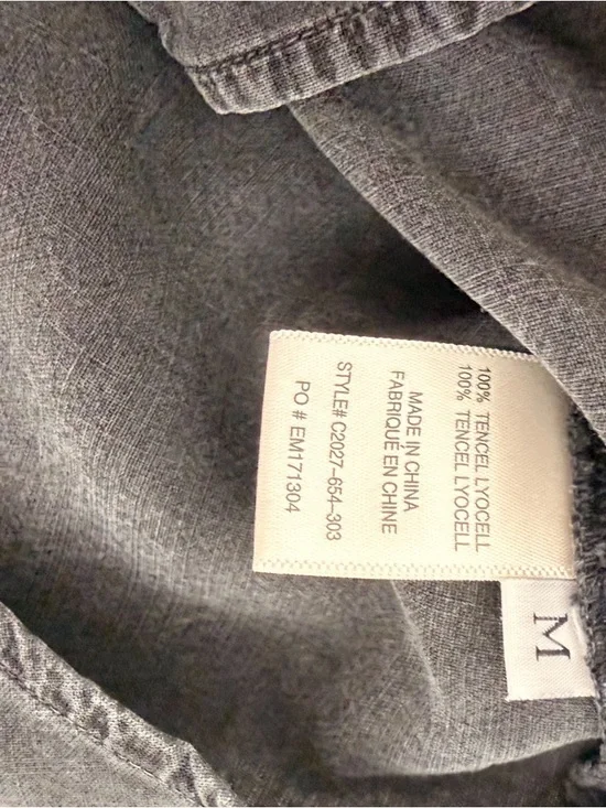 Cloth & Stone Washed Black Tencel Lyocell Button Down Shirt - Size M - Picture 4 of 8